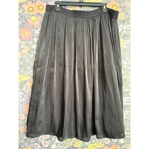 A‎ NEW DAY Women's Black Pleated Midi Skirt Size XXL